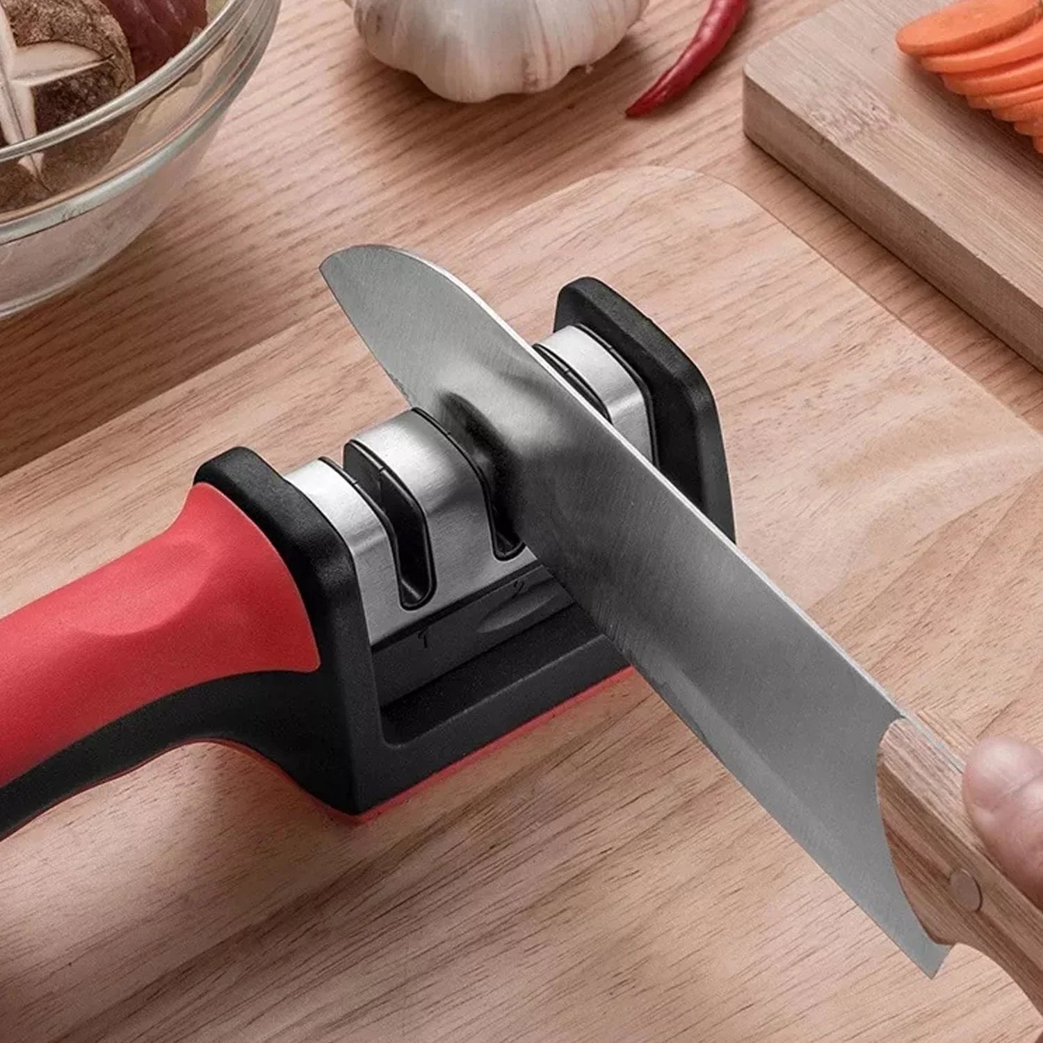 8197 Manual Knife Sharpener 3 Stage Sharpening Tool for Ceramic Knife and Steel Knives (1 Pc) 8197 Manual Knife Sharpener 3 Stage Sharpening Tool for Ceramic Knife and Steel Knives (1 Pc)